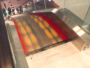 escalator safety devices tread painting and skirt guard